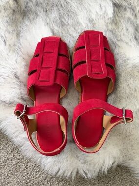 Freda Salvador Red Fisherman Sandals